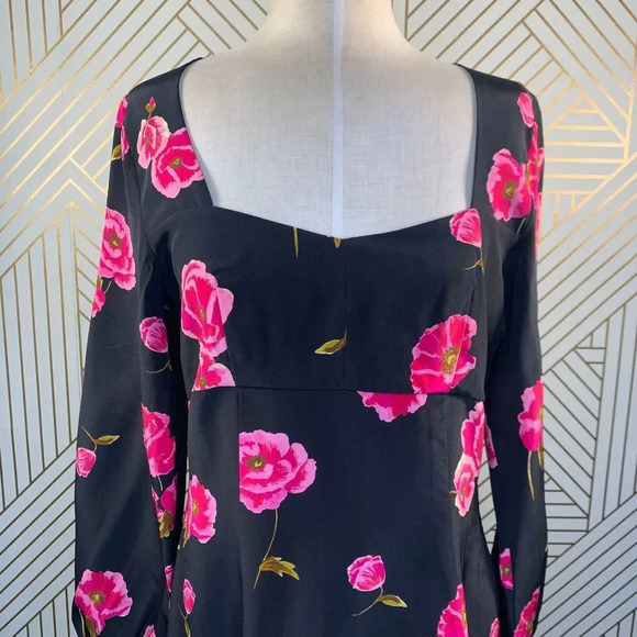Intermix Bernice Floral Mini Dress in Black - Picture 3 of 12